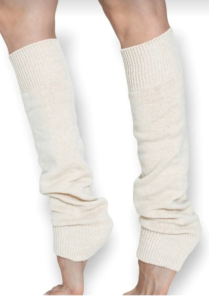 Bej Örgü Yün Kadın tozluk dizlik - Görsel 2