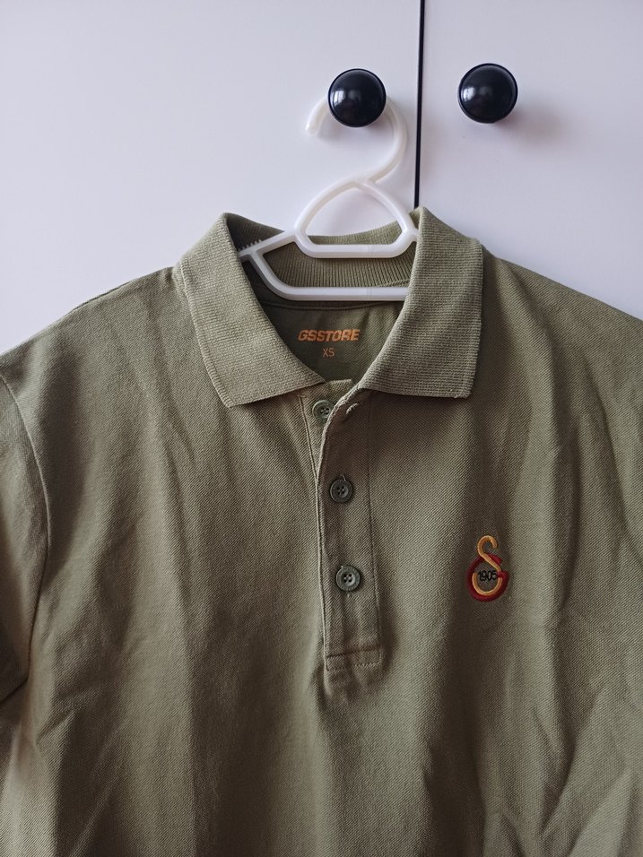 Erkek Haki Süet Polo Tişört - Görsel 2