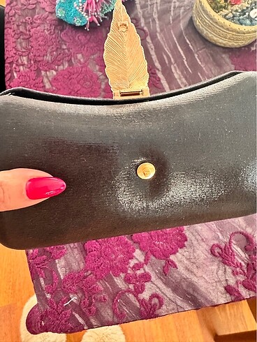 Beden siyah Renk Siyah gece el çantası /clutch zincirli