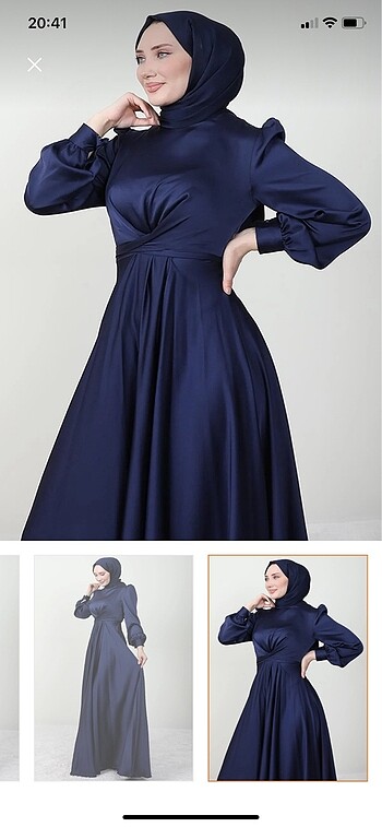 Lacivert abiye - Görsel 5