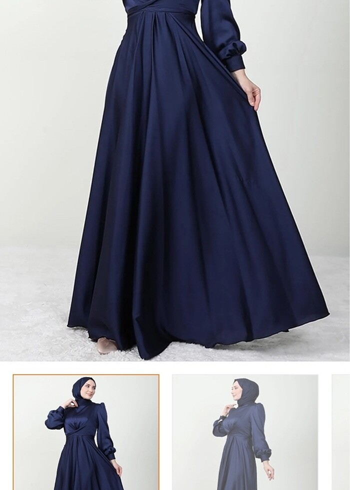 Lacivert abiye - Görsel 3