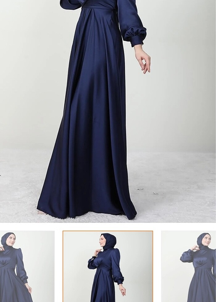 Lacivert abiye - Görsel 4