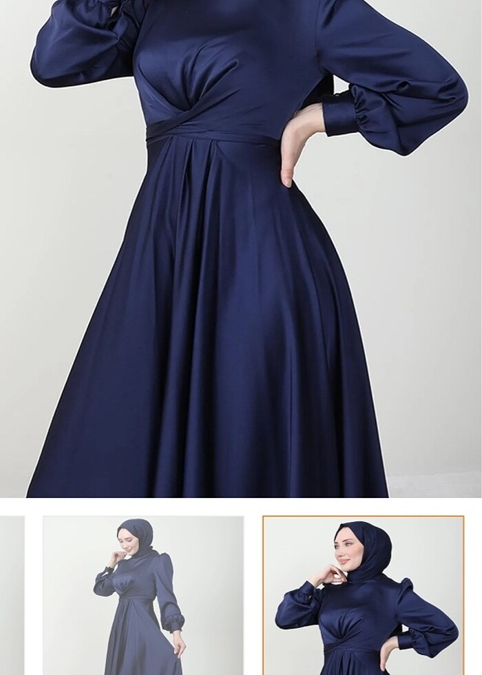 Lacivert abiye - Görsel 5