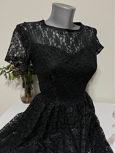 Bershka vintage elbise tüllü elbise