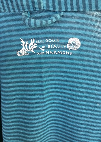 Uzun Kollu Mavi Kadın Sabahlık - Görsel 5