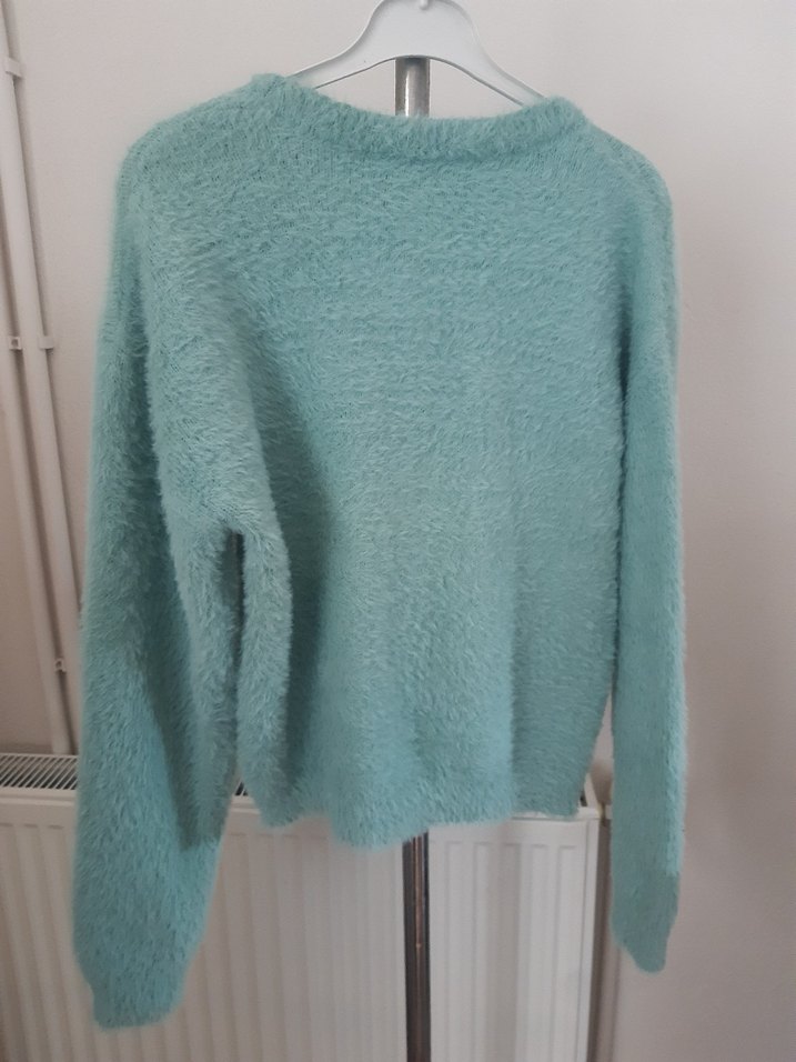 Turkuaz Kadın Bisiklet Yaka Triko Kazak - Görsel 2