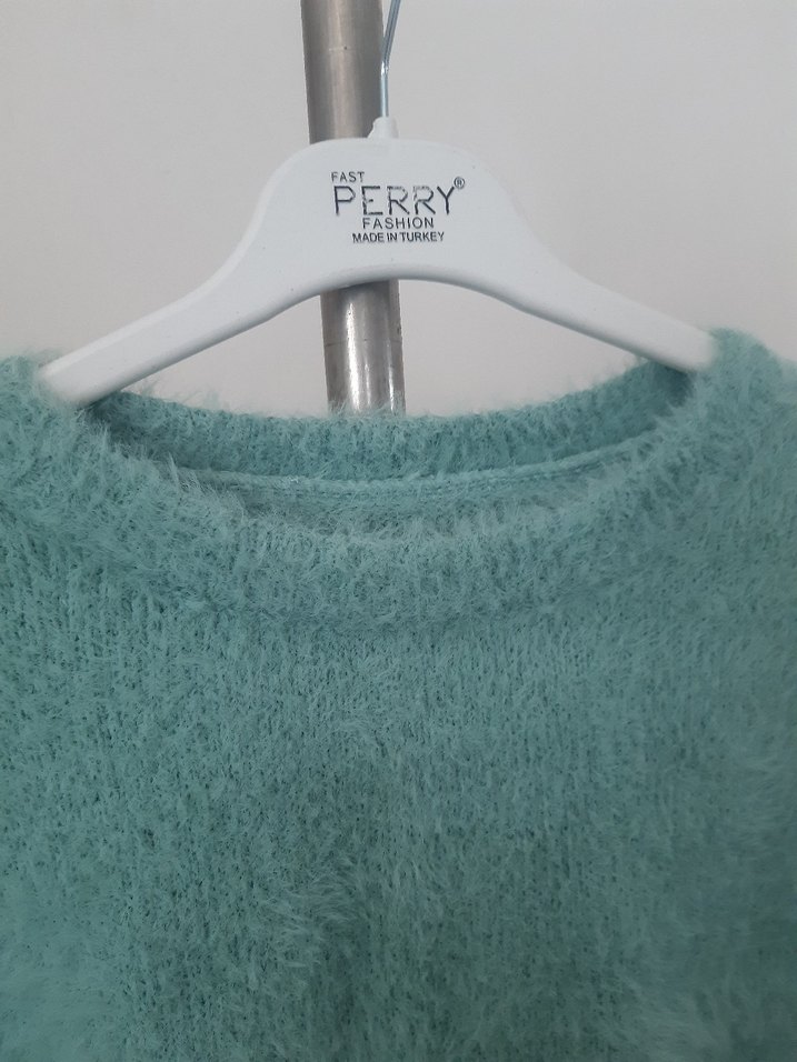 Turkuaz Kadın Bisiklet Yaka Triko Kazak - Görsel 4