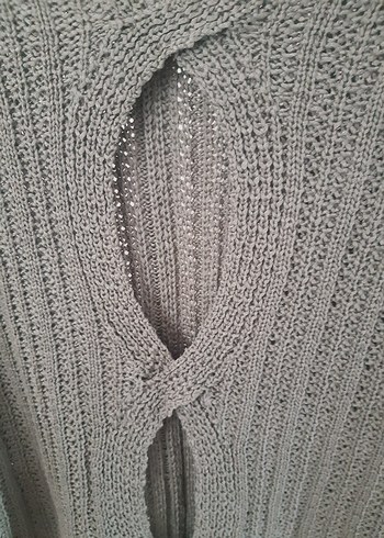 Kadın Gri Bohem Örgü Kazak - Görsel 3