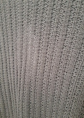 Kadın Gri Bohem Örgü Kazak - Görsel 4