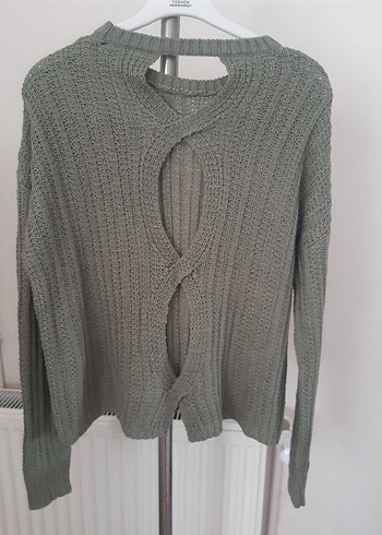 Kadın Gri Bohem Örgü Kazak - Görsel 2