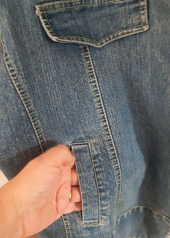 Gri Mavi Kadın Oversize Denim Ceket - Görsel 2