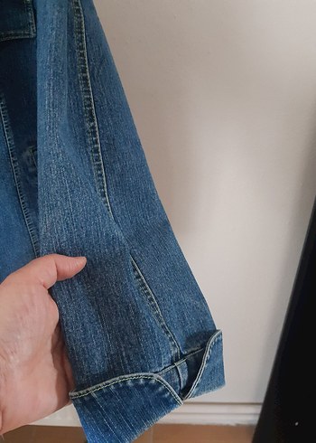 Gri Mavi Kadın Oversize Denim Ceket - Görsel 5
