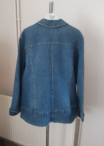 Gri Mavi Kadın Oversize Denim Ceket - Görsel 6