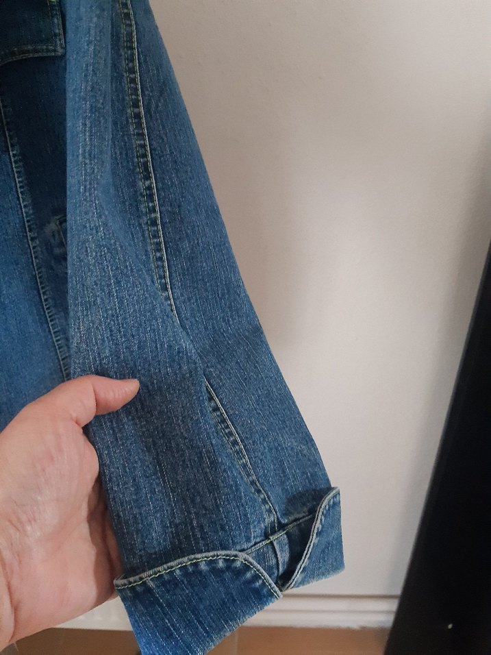 Gri Mavi Kadın Oversize Denim Ceket - Görsel 5