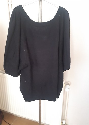 Düğmeli Siyah V Yaka Kadın Kazak - Görsel 4