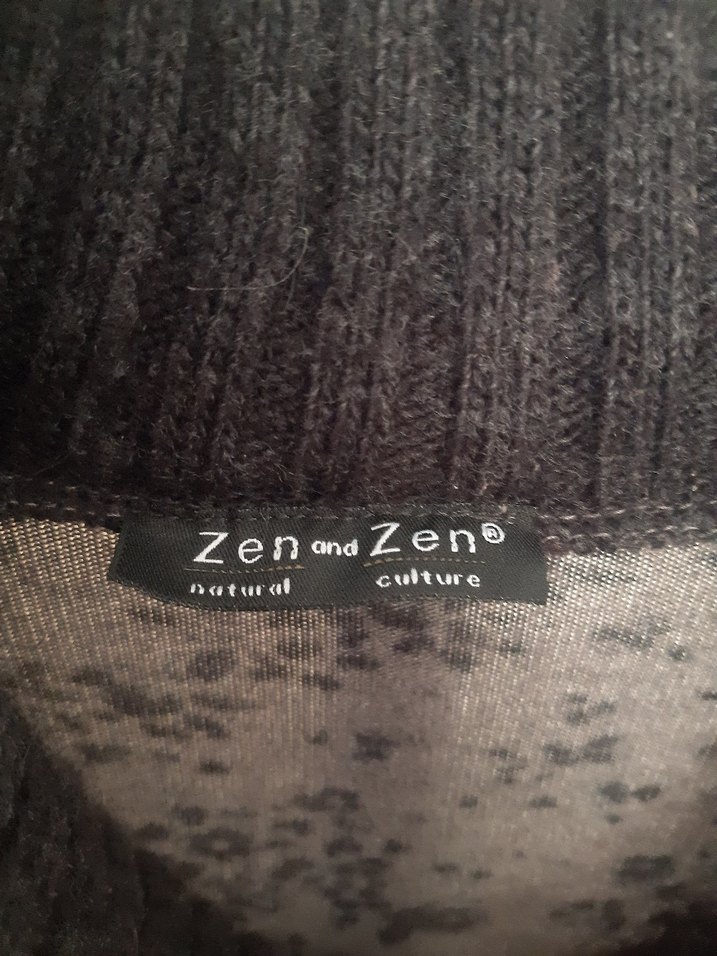 Gri Desenli Triko Midi Elbise - Görsel 4