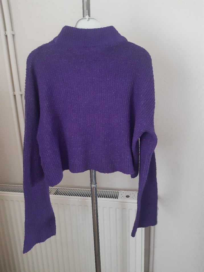 Mor Örgü Kadın Kazak - Görsel 3