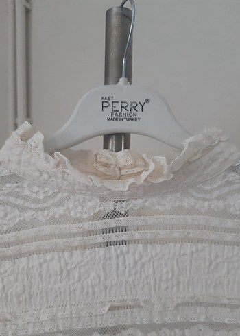 Dantel Detaylı Beyaz Bohem Uzun Kollu Bluz - Görsel 7