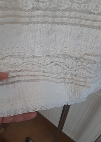 Dantel Detaylı Beyaz Bohem Uzun Kollu Bluz - Görsel 5