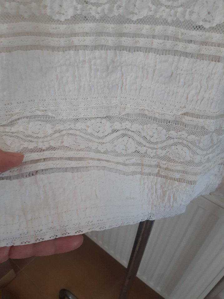 Dantel Detaylı Beyaz Bohem Uzun Kollu Bluz - Görsel 5