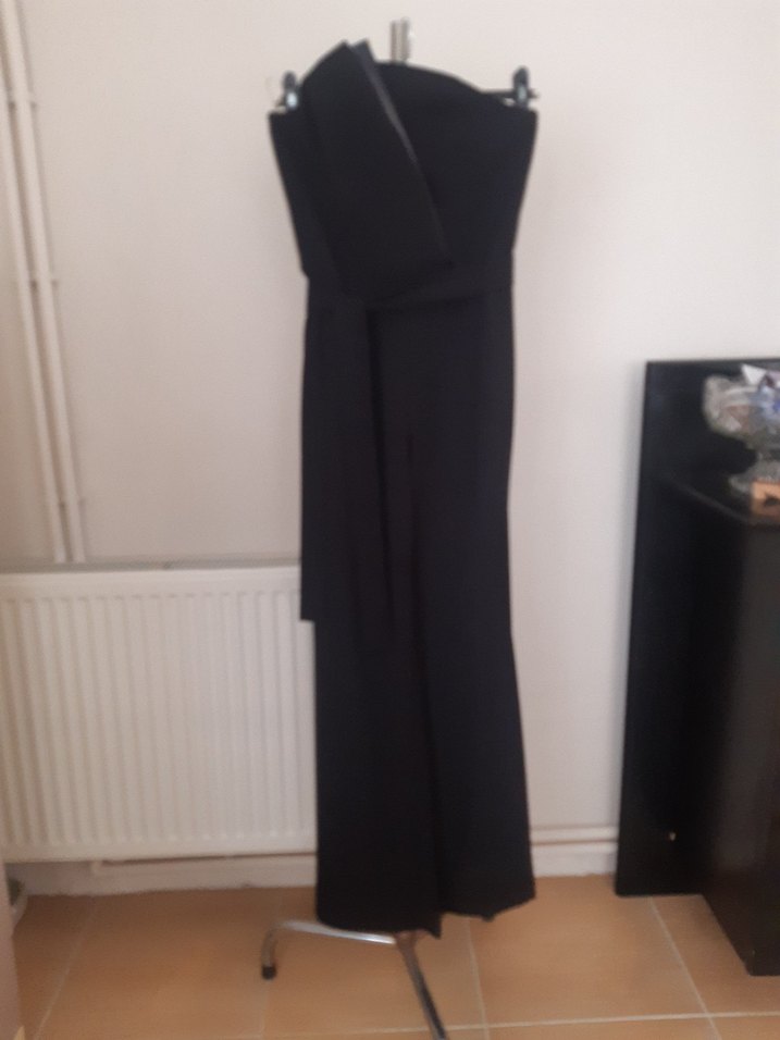 Siyah Uzun Kadın Tulum - Görsel 4