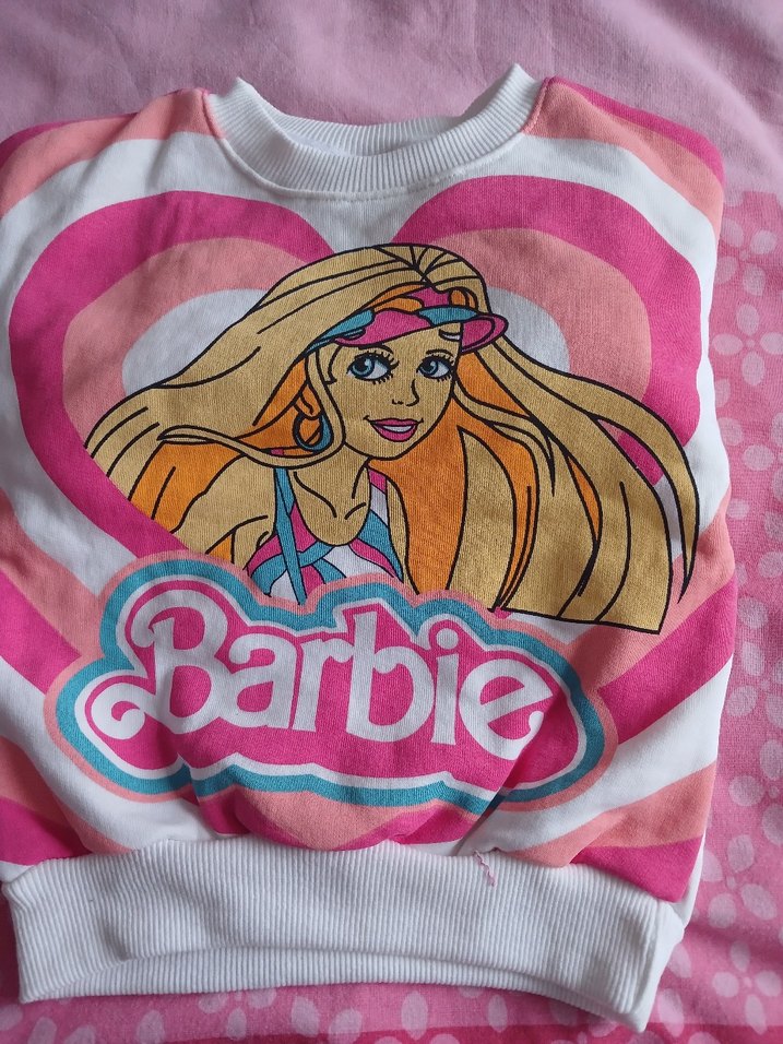 Barbie Baskılı Pembe Kız Eşofman Takımı - Görsel 2