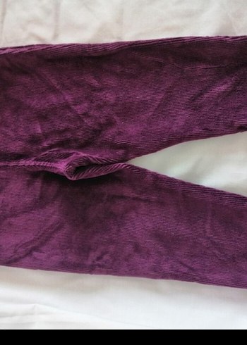 Mor Düğmeli Kız Çocuk Tayt - Görsel 3