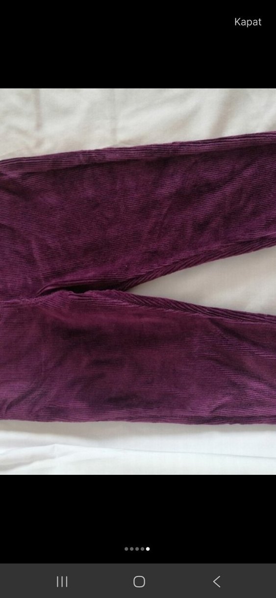 Mor Düğmeli Kız Çocuk Tayt - Görsel 4