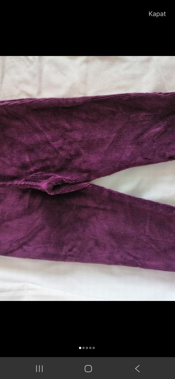 Mor Düğmeli Kız Çocuk Tayt - Görsel 3