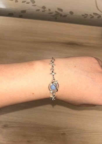 Mavi Zincir Detaylı Minimalist Kadın Bileklik