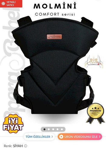 Siyah Bebek Kanguru Molmini - Görsel 4