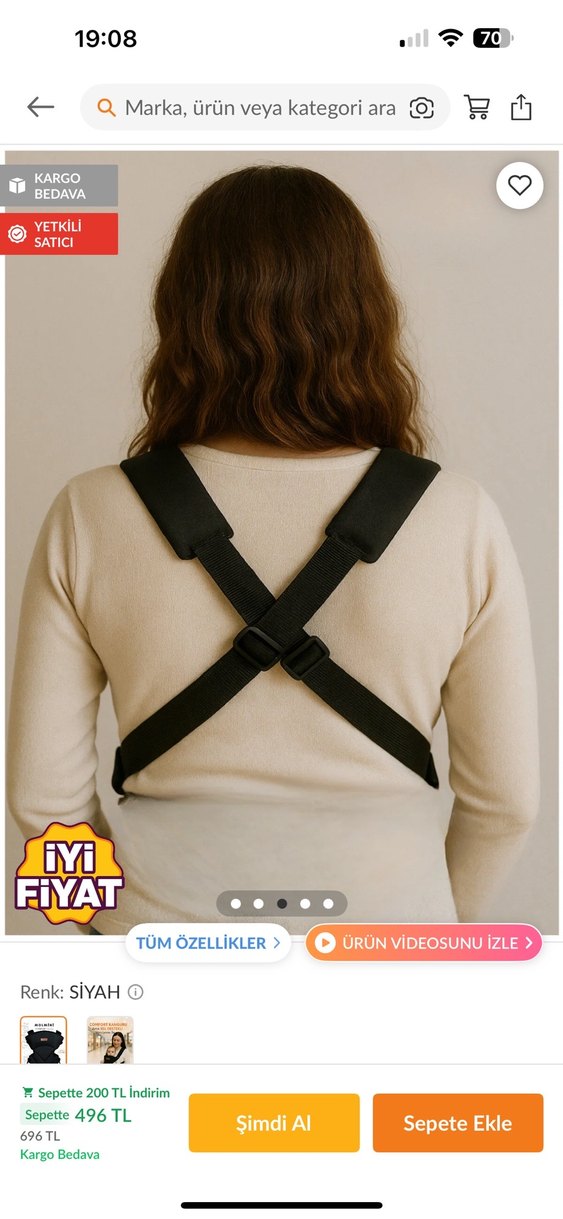 Siyah Bebek Kanguru Molmini - Görsel 5