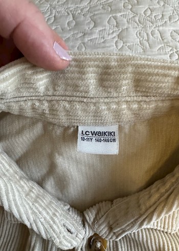 Bej Keten Düğmeli uzun kollu Gömlek - Görsel 6