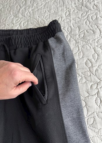 Erkek Siyah Gri Fermuarlı Eşofman Altı - Görsel 5