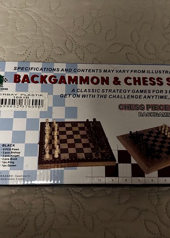 3 Kişilik Backgammon ve Satranç Seti - Görsel 3