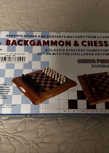 3 Kişilik Backgammon ve Satranç Seti - Görsel 2