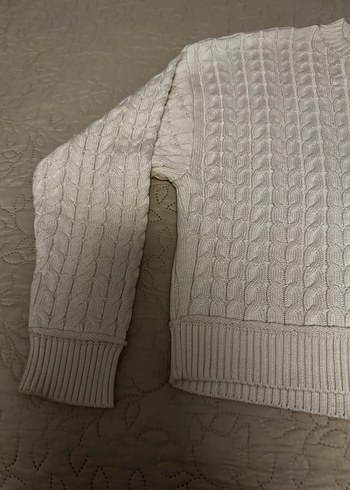 Kadın Beyaz Örgü Triko Kazak - Görsel 4