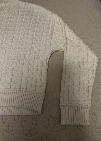 Kadın Beyaz Örgü Triko Kazak - Görsel 5