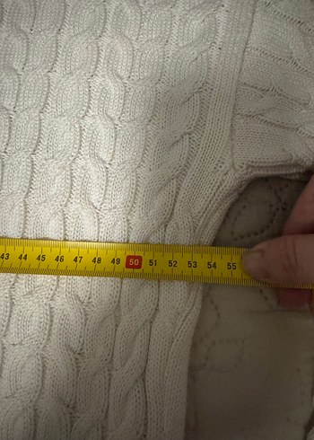 Kadın Beyaz Örgü Triko Kazak - Görsel 8