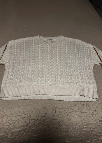 Kadın Beyaz Örgü Triko Kazak - Görsel 2