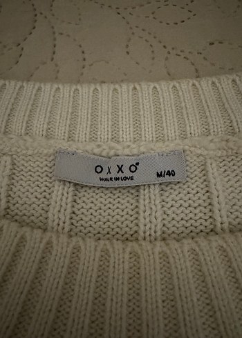 Kadın Beyaz Örgü Triko Kazak - Görsel 3