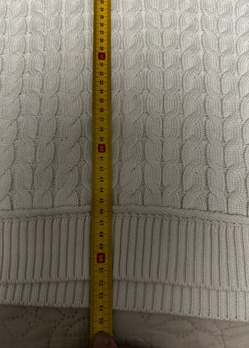 Kadın Beyaz Örgü Triko Kazak - Görsel 7