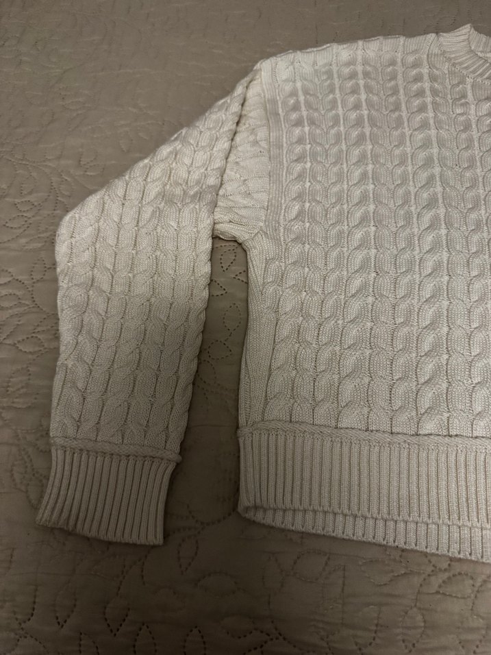 Kadın Beyaz Örgü Triko Kazak - Görsel 4