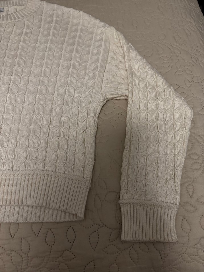 Kadın Beyaz Örgü Triko Kazak - Görsel 5