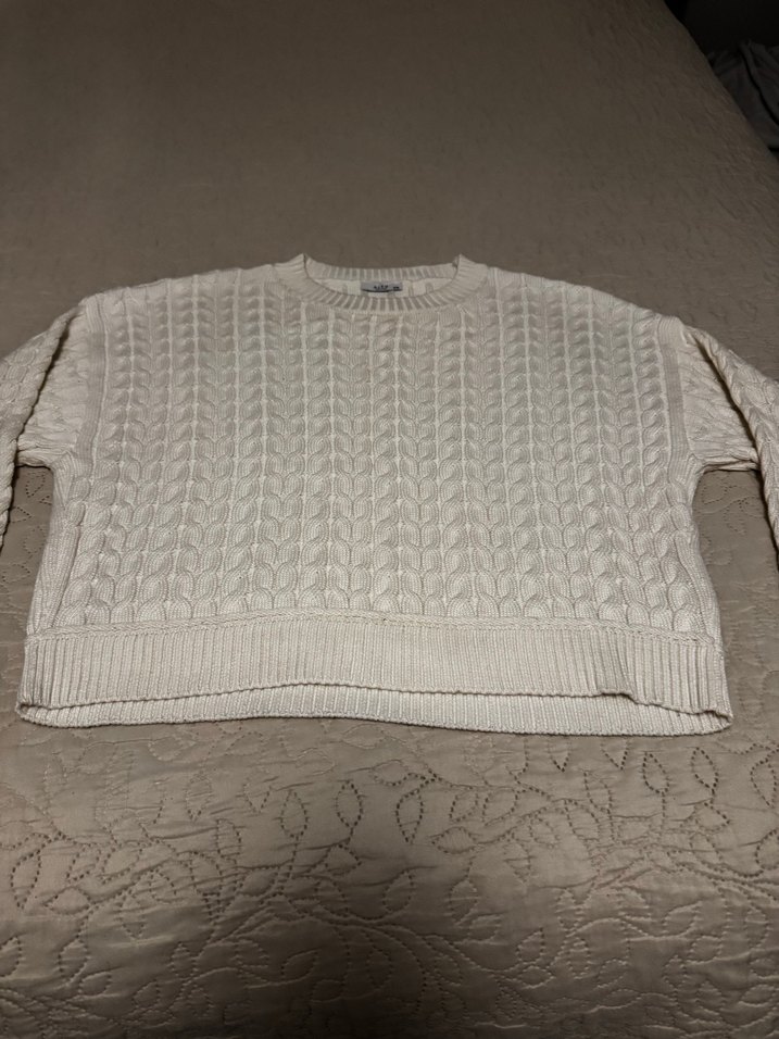 Kadın Beyaz Örgü Triko Kazak - Görsel 2
