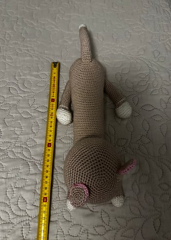 Bej Örgü Peluş Oyuncak Kedi - Görsel 5