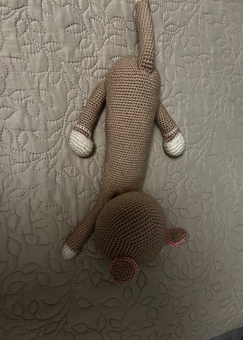 Bej Örgü Peluş Oyuncak Kedi - Görsel 4