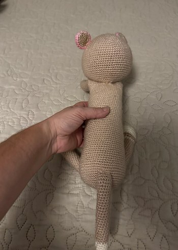 Bej Örgü Peluş Oyuncak Kedi - Görsel 7