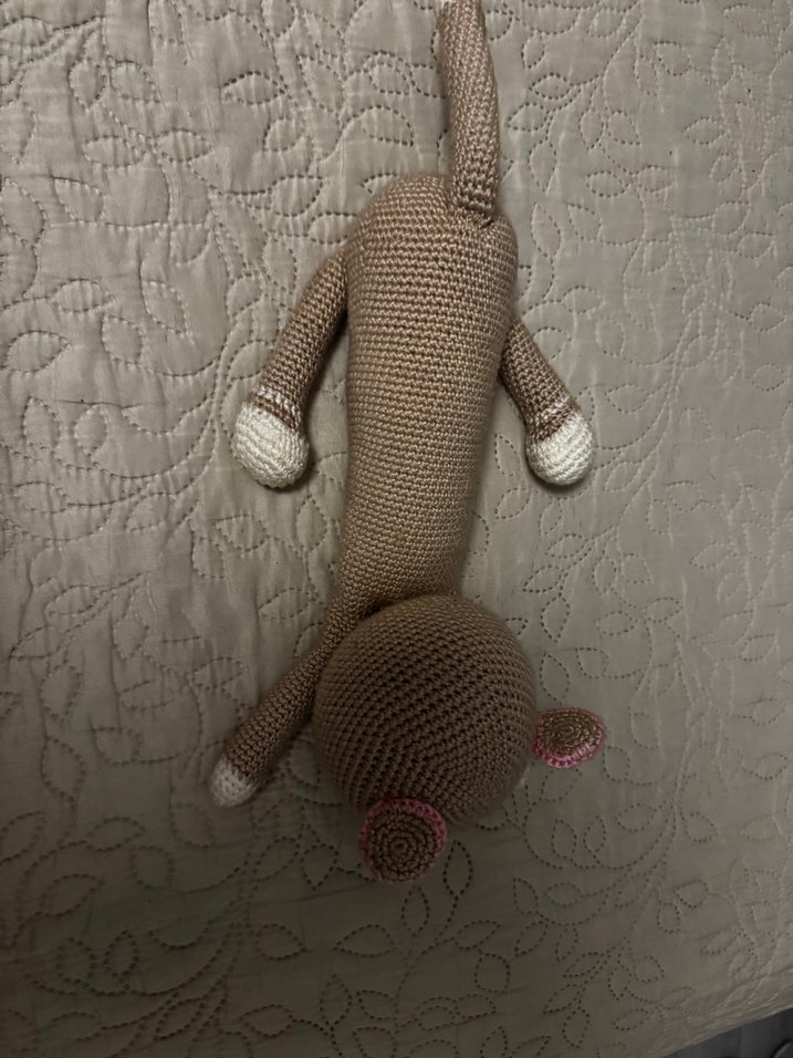 Bej Örgü Peluş Oyuncak Kedi - Görsel 4