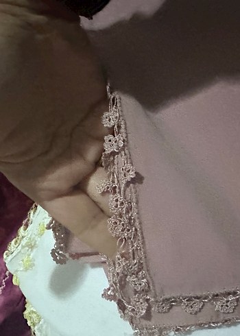 Dantel Detaylı Beyaz Vintage Kadın tülbent - Görsel 12